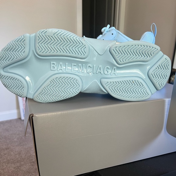 Balenciaga Triple S Light Blue Size 12 - Picture 3 of 5